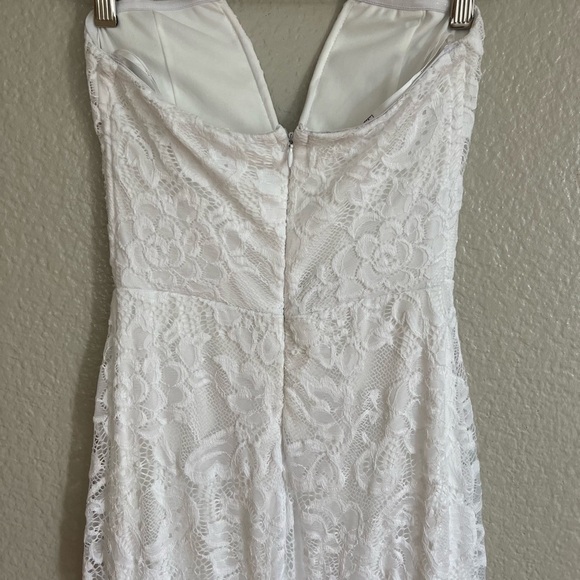 Passionate Charisma White Lace Strapless Mermaid Maxi Dress - Picture 4 of 8